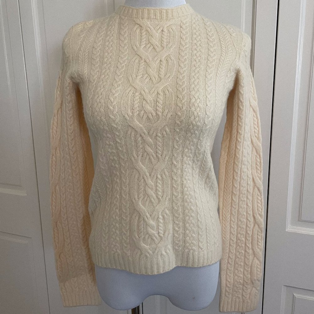 The Row Cream Cable Knit Sweater